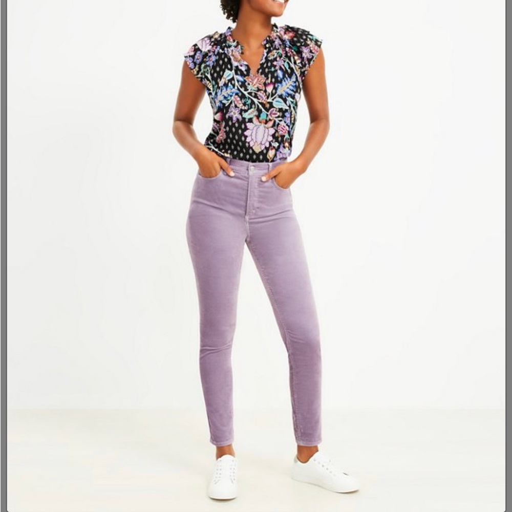 NWT- LOFT The Skinny High Rise 30 (10) velvet/velour jeans